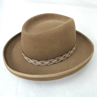 Eddie Bauer X Stetson 3X Beaver Gambler Pencil Roll Cowboy Hat Western Sz 7 1/4 - Image 1 of 4