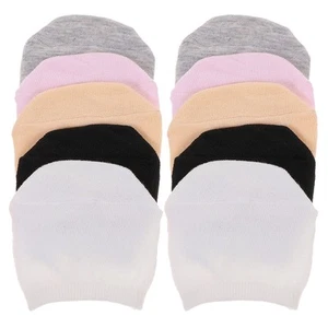 5 Pairs Toe Topper Pure Cotton Sweat-absorbing Boat Socks Women's Boy Half Grip - Picture 1 of 10