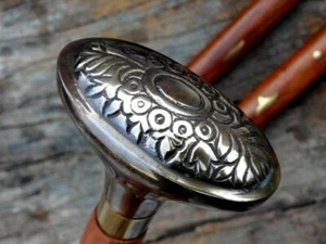 VINTAGE STIL VIKTORIANISCHER VERZIERTER MESSINGGRIFF SPAZIERSTOCK/STOCK Geschenk - Bild 1 von 4