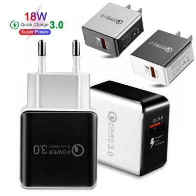 Portable QC 3.0 Mobile Phone Fast Charger Quick Charge Wall Adapter - Image 1 of 4