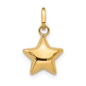 14K Gold 3D Puffed Star Charm 0.4 x 0.6 in - Picture 1 of 2