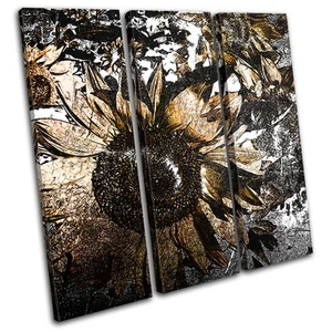 Abstract Design Floral TREBLE CANVAS WALL ART Picture Print VA - Picture 1 of 1