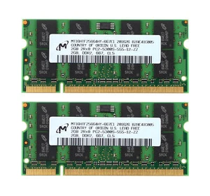 Micron 4GB 2X 2GB PC2-5300S DDR2 200PIN 667Mhz_SODIMM Notebook Memory RAM-PC5300 - Picture 1 of 6
