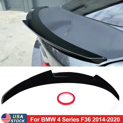 Gloss Black M4 Style Rear Trunk Spoiler Wing For 2014-2020 BMW 4 Series F36 Gran - Image 1 of 4