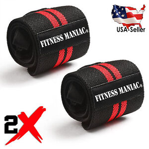 2X Weight Lifting Training Wraps Wrist Support Gym Fitness Cotton Bandage Strap