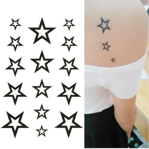 SHEET OF TEMPORARY STAR TATTOOS 110mm X 60mm - Picture 1 of 1
