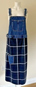 Women's Denim Jerse Pinafore Dress Size 12 - Picture 1 of 6