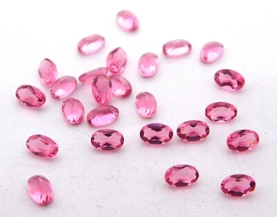 12.5 Cts 25 Pcs Lab Created Tourmaline Oval Cut Loose Gemstone 4X6 MM P-1904 - Image 1 of 3