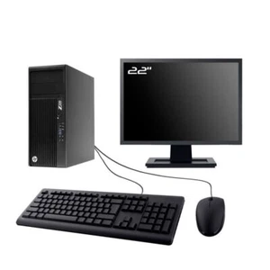 PC HP WorkStation Z230 Tour Ecran 22" Intel I5-4570 RAM 16Go SDD 240Go W11 Wifi - Photo 1/7