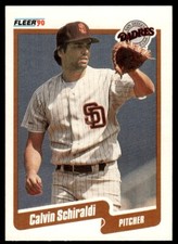 1990 Fleer Baseball Card Calvin Schiraldi San Diego Padres #168