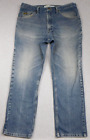 Lee Men's 36X30 Jeans Regular Fit Straight Medium Wash Zip Fly Denim Blue