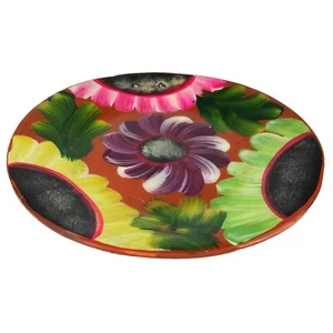 Piatto piatto messicano mini decorativo da appendere dipinto a mano argilla talavera arte popolare - Foto 1 di 3