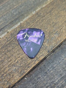 Vintage Fender Guitar Pick Medium Classic Celluloid Purple Moto - Picture 1 of 3