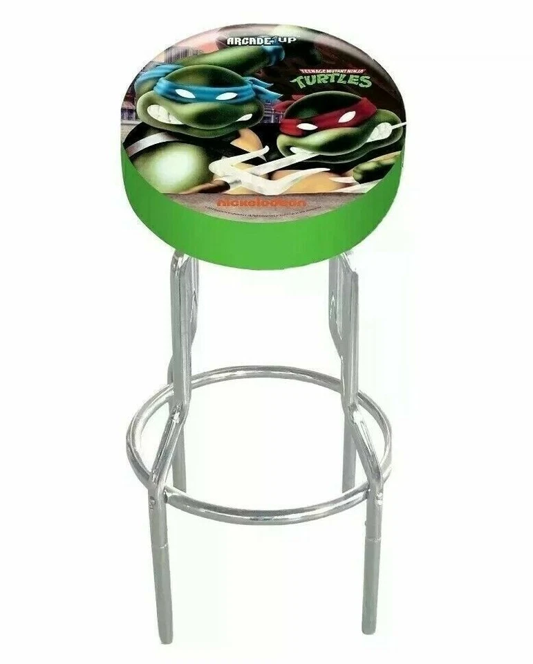 Arcade1up 7823 Teenage Mutant Ninja Turtles Game Stool Chair - Adjustable Chrome Plated