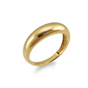 Polished Gold Hollow Ring Band - Picture 1 of 13