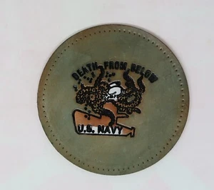 1960's US US Navy Submarine Leather Patch Vietnam Era - Picture 1 of 2