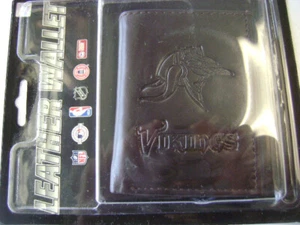 VIKINGS MN Tri-Fold Leather Wallet -Embossed Logo - Picture 1 of 1
