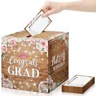 51 Pcs Graduation Card Box With Advice Cards Floral Wood Grain Congrats Grad ...