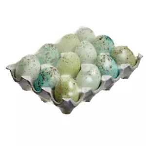 Araucana Eggs in Egg Crate 2.5 x 5.5 x 7.5" Set of 12 - Foto 1 di 2