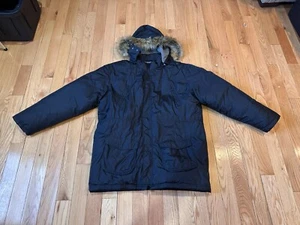 Ben Sherman Men's 50% Down Faux Fur Hooded Parka Puffer Jacket XL Pit to Pit 28" - Picture 1 of 6