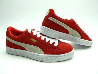 PUMA JUNIOR SUEDE RED WHITE Youth SHOES SIZE 6.5 - Image 1 of 4