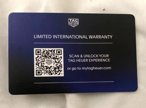 Authentisches neues Tag Heuer internationales Zertifikat Garantie - Bild 1 von 2