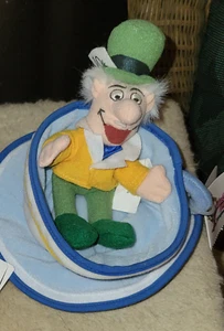Vintage Disney Alice im Wunderland verrückter Hutmacher Teetasse Sitzsack Plüschtier - Bild 1 von 1