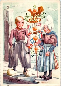Vintage For the Child by Artist Max Nauta Netherlands Postcard Postmarked 1956 - Picture 1 of 2