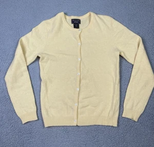 Abercrombie And Fitch Cardigan Girls Medium Yellow Button Up Lambswool Sweater - Picture 1 of 10