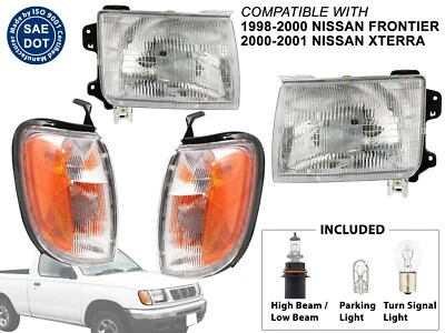 For Combo Headlight Corner Lamp 1998-2001 Nissan Frontier Xterra Left Right Side - Image 1 of 4