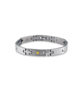 Mens 18k Yellow Gold Titanium Cross Links Bracelet-9134 - Picture 1 of 1