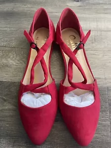 NWOB Callisto Of California Flats Red Women’s Sz 10 Party Casual Evening - Picture 1 of 4