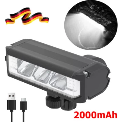 MTB Front Light LED Mountain Bike Lights Rechargeable Bicycle LED Torch 2000MAH - Image 1 of 4