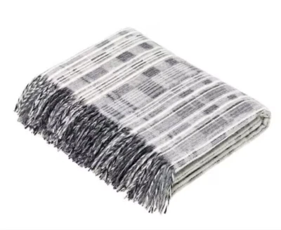 New Bronte by Moon Grey Mix 100% Merino Wool Throw Blanket Made for John Lewis - Image 1 of 4