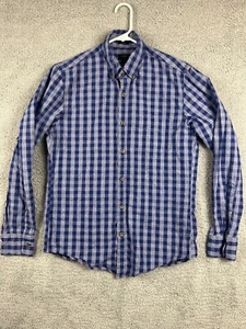 J Crew Shirt Adult Medium Blue Check Button Up Long Sleeve Preppy Men - Picture 1 of 10