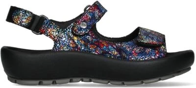 WOLKY Women's RIO Hook & Loop Strap Sandal, Black Multi Crash Suede, Size EU 42 - Image 1 of 4