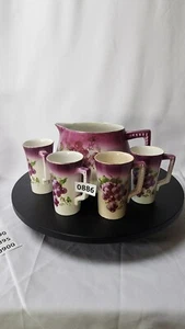 Vintage Wine/Cider Serving Set - Tray, Pitcher, 5 Mugs - Picture 1 of 10