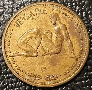 CONNECT WITH A CANCER VERSATILE EROTIC ASTROLOGY ZODIAC SEX COIN TOKEN MEDAL - Picture 1 of 6
