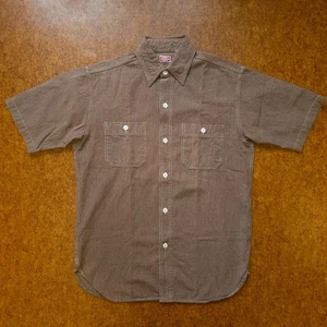 LNWOT BEAMS Made in Japan Selvedge Salt Pepper Chambray S/S Work Shirt Medium - Picture 1 of 9