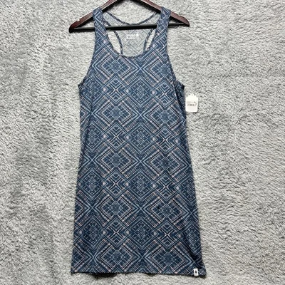 Vestido Smartwool Mujer Mediano Azul Oscuro Acero Merino 150 Patrón Espalda Corredora Tanque Foto 1 de 4