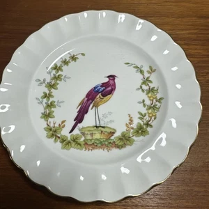Spode Fine Bone China Inglaterra Pájaro Bordes Dorados Raro Años 70 6” Placa - Imagen 1 de 3