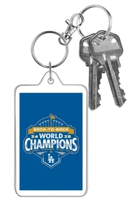 LA Dodgers 2025 World Series Champs Back 2 Back MLB Baseball Blue Photo Keychain - Picture 1 of 6