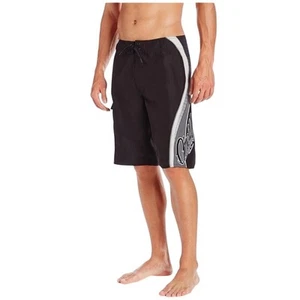 O'Neill Men's Grinder Boardshort Size 36 Black Gray and White Side Zipper Pocket - Picture 1 of 9