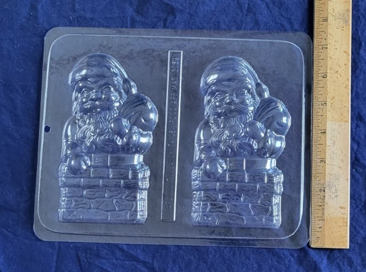 Molde de plástico Papá Noel en chimenea artesanía pasatiempo crear Foto 1 de 3