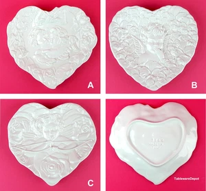 TAKE YOUR PICK! 8 1/2" Italian Cherubs & Flowers Heart Plates, MINT & NEAR MINT! - Picture 1 of 7