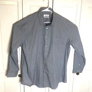 Camicia elegante uomo Calvin Klein Tech Active elasticizzata taglia XL blu a quadri 17-17,5 34 - Foto 1 di 7