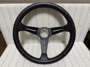 Nardi 36cm Deep Corn Steering Wheel Punching Leather Red Stitch - Foto 1 di 10