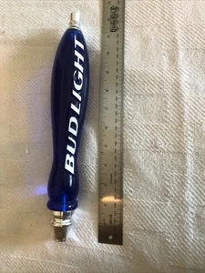 Poignée de robinet à bière vintage Bud Light acrylique bleu lettrage 3D hauteur 12 pouces - Photo 1/8