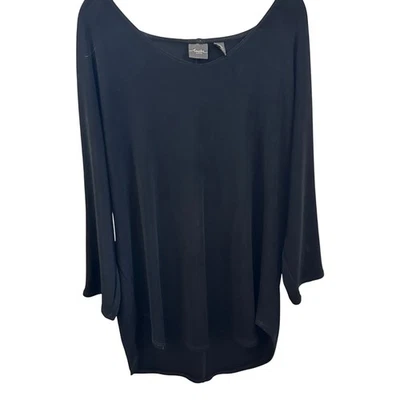 Chico's Mujer Talla 2 Traverlers Negro Cómodo Manga Ancha Dolman Foto 1 de 3