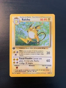 Carte Pokémon : Raichu 14/102 Set de Base Edition 1 Wizards Français - Picture 1 of 9